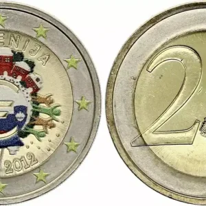 Slovénie 2 Euros - 10 ans de l'Euro - Colorisée - 2012 Bon Plan