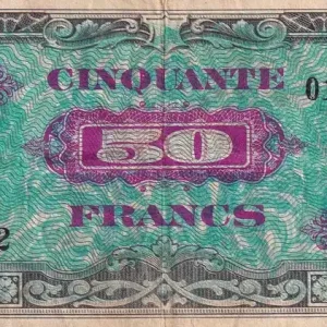 Fait Main Billet France 50 Francs - Drapeau - 1944 - Sans Série - VF.19.01
