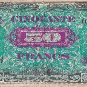 Paiement Sécurisé Billet France 50 Francs - Drapeau - 1944 - Sans Série - VF.19.01