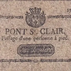 Billet France 6 Deniers - Rhône - Pont-Saint-Clair - Passage d'une personne à pied - 1792 - Kol.69.39 Garantie Incluse