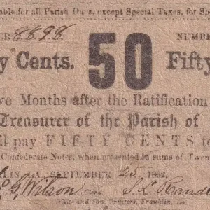 Meilleur Prix Billet Etats Confédérés d'Amérique 50 Cents - The Treasure of Parish Saint Mary - Louisiane - Franklin - 25-09-1862