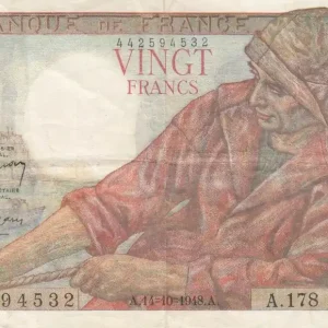 Billet France 20 Francs - Pêcheur - 29-01-1948 - Série A.178 - F.13.12 Livraison Mondiale