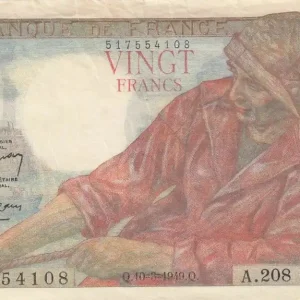 Billet France 20 Francs - Pêcheur - 10-03-1949 - Série A.208 - F.13.14 Dernière Chance