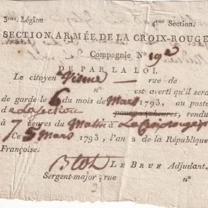 Petit Prix Billet France Section Armée de la Croix Rouge - 05-03-1793