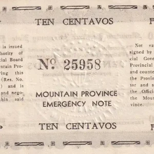 Commander Vite Billet Philippines 10 Centavos - Mountain - 1942 - P.S592
