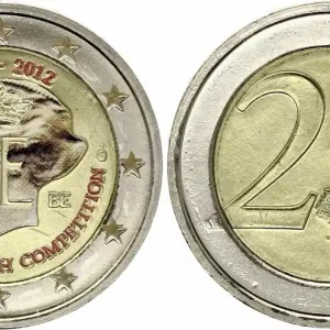 Garantie Incluse Belgique 2 Euros - Concours Reine Elisabeth - Colorisée - 2012