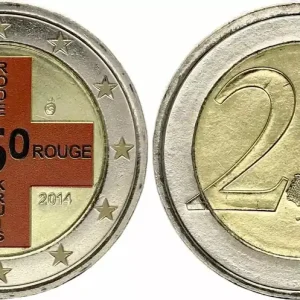 Livraison Express Belgique 2 Euros - Croix rouge - Colorisée - 2014
