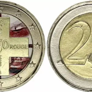 Belgique 2 Euros - Croix rouge - Colorisée - 2014 Nouvelle Collection