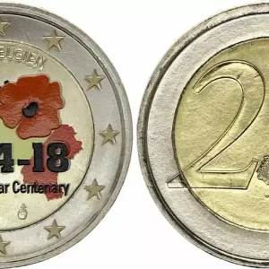 Nouvelle Collection Belgique 2 Euros - Première Guerre mondiale - Colorisée - 2014