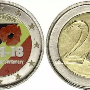 Belgique 2 Euros - Première Guerre mondiale - Colorisée - 2014 Nouveauté