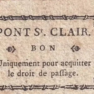 Billet France 6 Deniers - Rhône - Pont-Saint-Clair - Passage d'une personne à pied - 1792 - Kol.69.43 Garantie Incluse