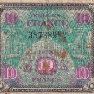 Solde Billet France 10 Francs - Drapeau - Sans Série - 1944 - VF.18.01