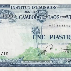 Retour Gratuit Billet Indo-Chine Fr. 1 Piastre - Bleu - Dragon - ND (1954) - P.105