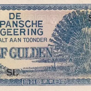 Billet Indes Néerlandaises 1/2 Gulden - Palmier - Série SL - 1942 Certifié