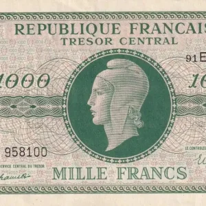 Billet France 1000 Francs Marianne - 1945 - Lettre E - VF.13.02 Marque