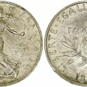 France 2 Francs Semeuse - 1898 - Argent Solde