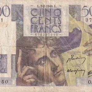 Billet France 500 Francs - Chateaubriand - 07- 02-1946 - Série O.71 - F.34.04 Populaire