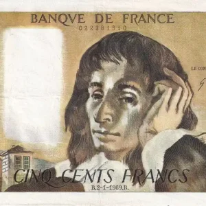 Prix Réduit Billet France 500 Francs - Pascal - 02-01-1969 - Série Z.9 - F.71.03