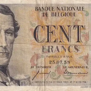 Billet Belgique 100 Francs - Léopold Ier - 25-07-1958 - P.129c Livraison Mondiale