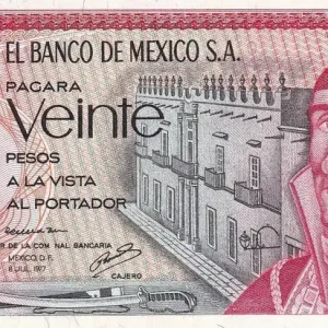 Populaire Billet Mexique 20 Pesos - J. Morelos - 1977 - Série DD - P.77