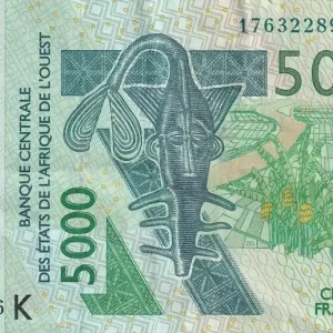 Édition Limitée Billet BCEAO 5000 Francs - Masque - Kobus kob - 2017 - Lettre K ( Sénégal ) - P.717kQ