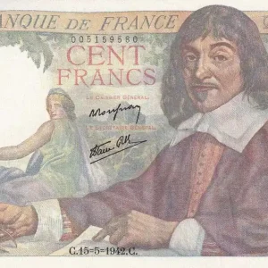 Solde Billet France 100 Francs - Descartes - 15-05-1942 - Série B.3 - F.27.01