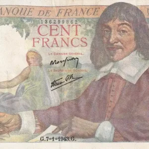 Prix Promo Billet France 100 Francs - Descartes - 07-01-1943 - Série N.55 - F.27.03