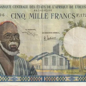 Commander Vite Billet BCEAO 5000 Francs - Viel homme - Scène de village - ND - Série F.1722 - Lettre A (Côte d'Ivoire) - P.104Ah