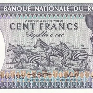 Billet Rwanda 100 Francs - Zèbres - 1982 - P.18 Offre Exclusive