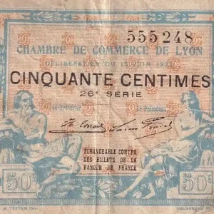 Meilleur Choix Billet France 50 Centimes - Chambre de commerce de Lyon - 1922 - 26ème série - P.77-26