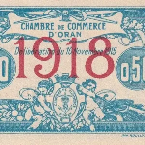Billet Algérie 50 Centimes - Chambre de commerce d'Oran - 1918 - Série I - P.141.19 Meilleure Qualité