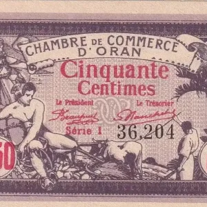 Billet Algérie 50 Centimes - Chambre de commerce d'Oran - 1920 - Série I - P.141.22 Offre Spéciale