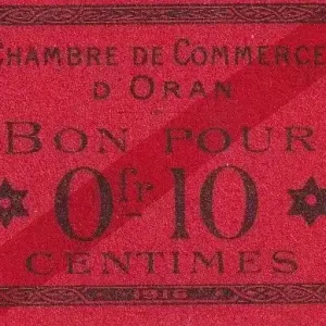 Remise Billet Algérie 10 Centimes - Chambre de commerce d'Oran - 1916 - P.141.49