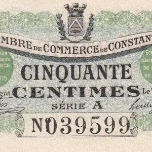 Super Prix Billet Algérie 50 Centimes - Chambre de commerce de Constantine - 1915 - Série A - P.140.1