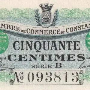Billet Algérie 50 Centimes - Chambre de commerce de Constantine - 1915 - Série B - P.140.3 Vente Directe