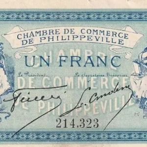 Authentique Billet Algérie 1 Franc - Chambre de commerce de Philippeville - 1914 - P.142.4