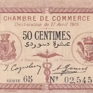 Billet Algérie 50 Centimes - Chambre de commerce de Bougie-Sétif - 1915 - Série 65 - P.139.1 Édition Limitée