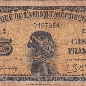 Vente Directe Billet B A O 5 Francs - Africaine - 1942 -- Série E - P.28a
