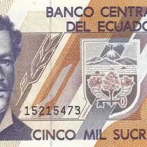 Billet Equateur 5000 Sucres - Juan Montalvo - Tortue - 1999 - P.128c Prix Réduit