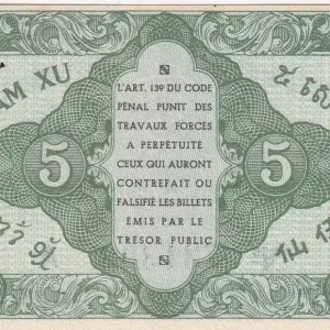 Billet Indo-Chine Fr. 5 Cents - Vert - ND (1942) - Série A - P.88a Petit Prix