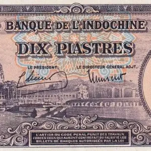 Promotion Billet Indo-Chine Fr. 10 Piastres - Angkor - ND (1947) - Lettre T - P.80