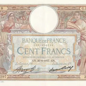 Édition Limitée Billet France 100 Francs - Luc Olivier Merson - 30-06-1937 - Série G.55297 - F.24.16