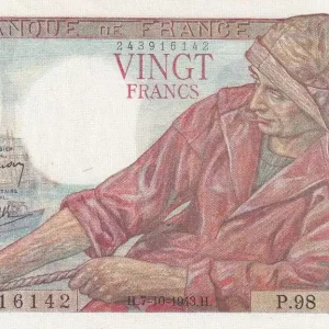 Billet France 20 Francs - Pêcheur - 07-10-1943 - Série P.98 - F.13.07 Must-Have
