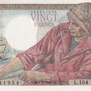 Billet France 20 Francs - Pêcheur - 09-01-1947 - Série L.154 - F.13.11 Meilleure Qualité