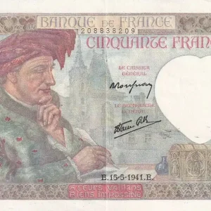 Premium Billet France 50 Francs Jacques Coeur - 15-05-1941 - Série O.84 - F.19.11