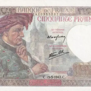 Populaire Billet France 50 Francs Jacques Coeur - 15-05-1942 - Série K.169 - F.19.20
