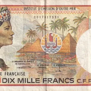 Prix Cassé Billet Polynésie Fr. 10000 Francs - Tahitienne - Poissons - ND (1995-2002) - Série S.001 - P.4b