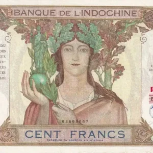 Premium Billet Tahiti 100 Francs - Ruines d'Angkor - Surcharge PAPEETE - ND (1963) - Série G.145 - Kol.514