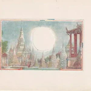 Soldes Billet Cambodge 50 Riels - Epreuve uniface du verso collée sur carton - Filigrane découpé