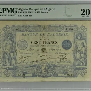 Billet Algérie 100 Francs - Bleu - 23-06-1911 - Série R.158 - PMG 20 Offre Exclusive